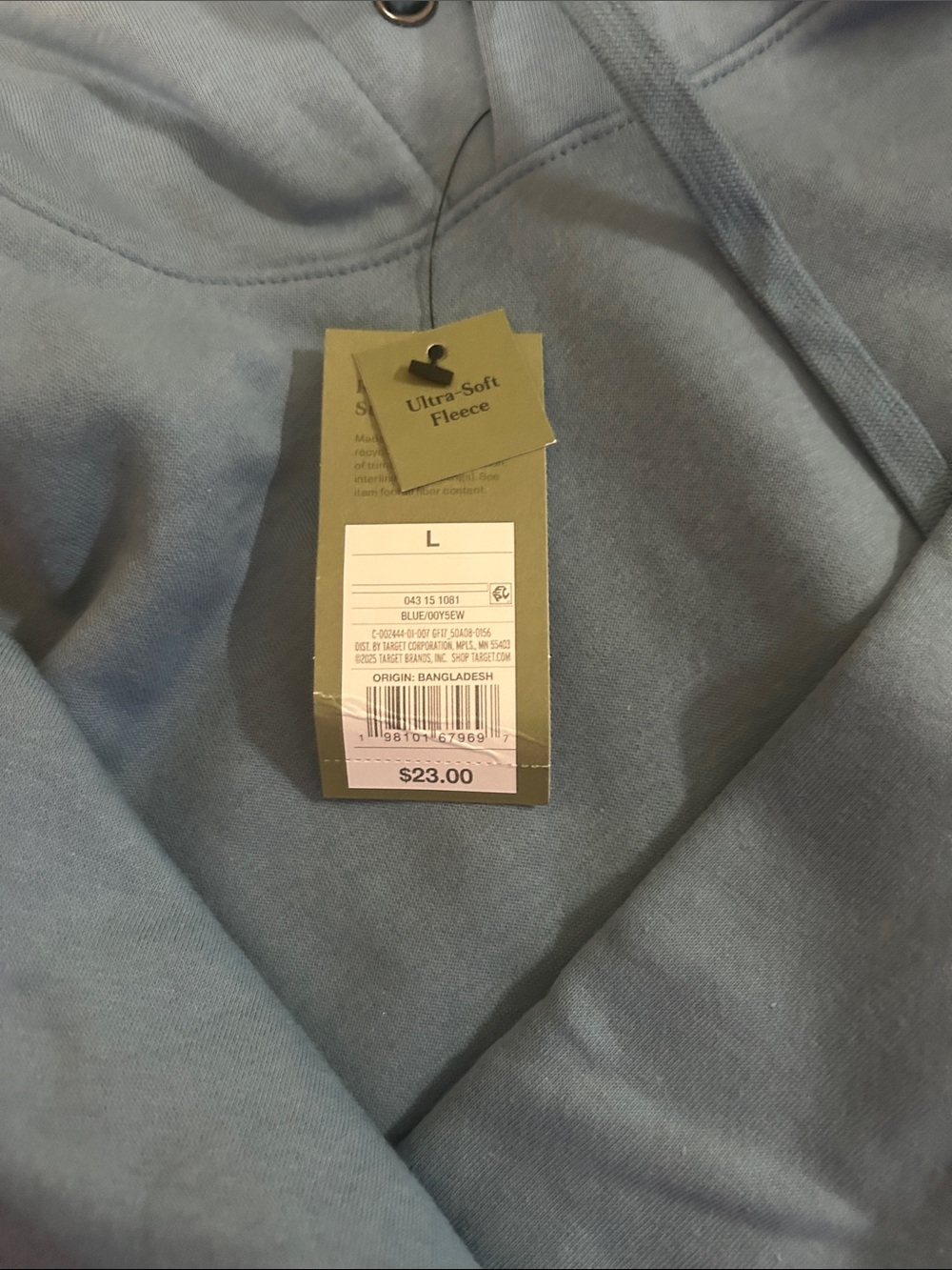 Men's Light Blue,ultra soft fleece Hooded Sweatshirt with pockets - Picture 3 of 3